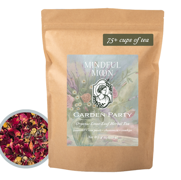Garden Party 4 oz front pouch and serving-size banner