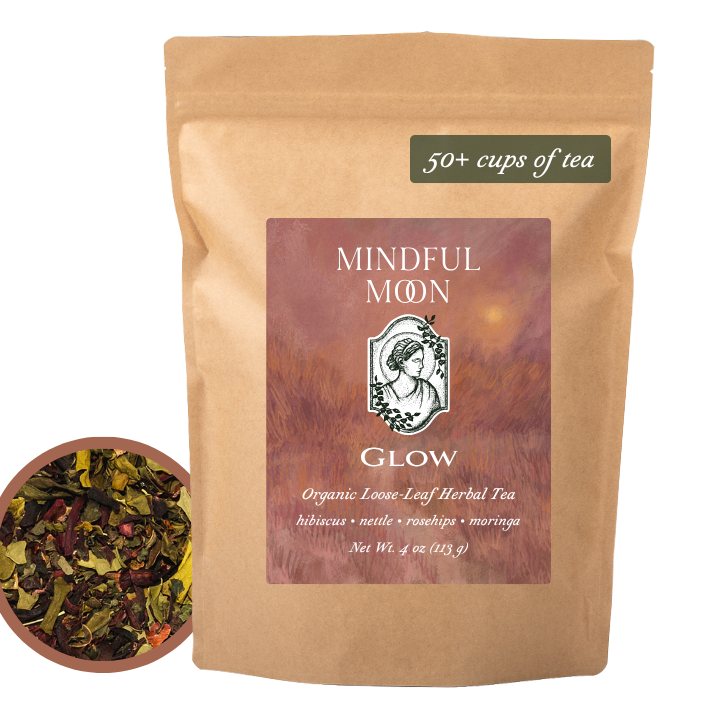 Glow 4 oz front pouch and serving-size banner