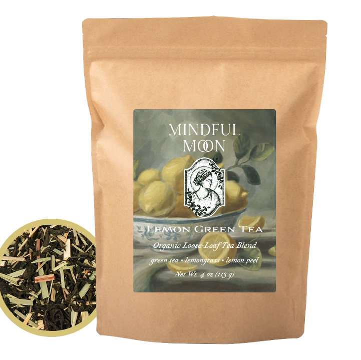 Lemon Green Tea 4 oz pouch with loose-leaf tea