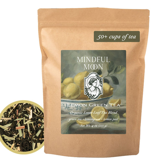 Lemon Green Tea 4 oz pouch with loose-leaf tea
