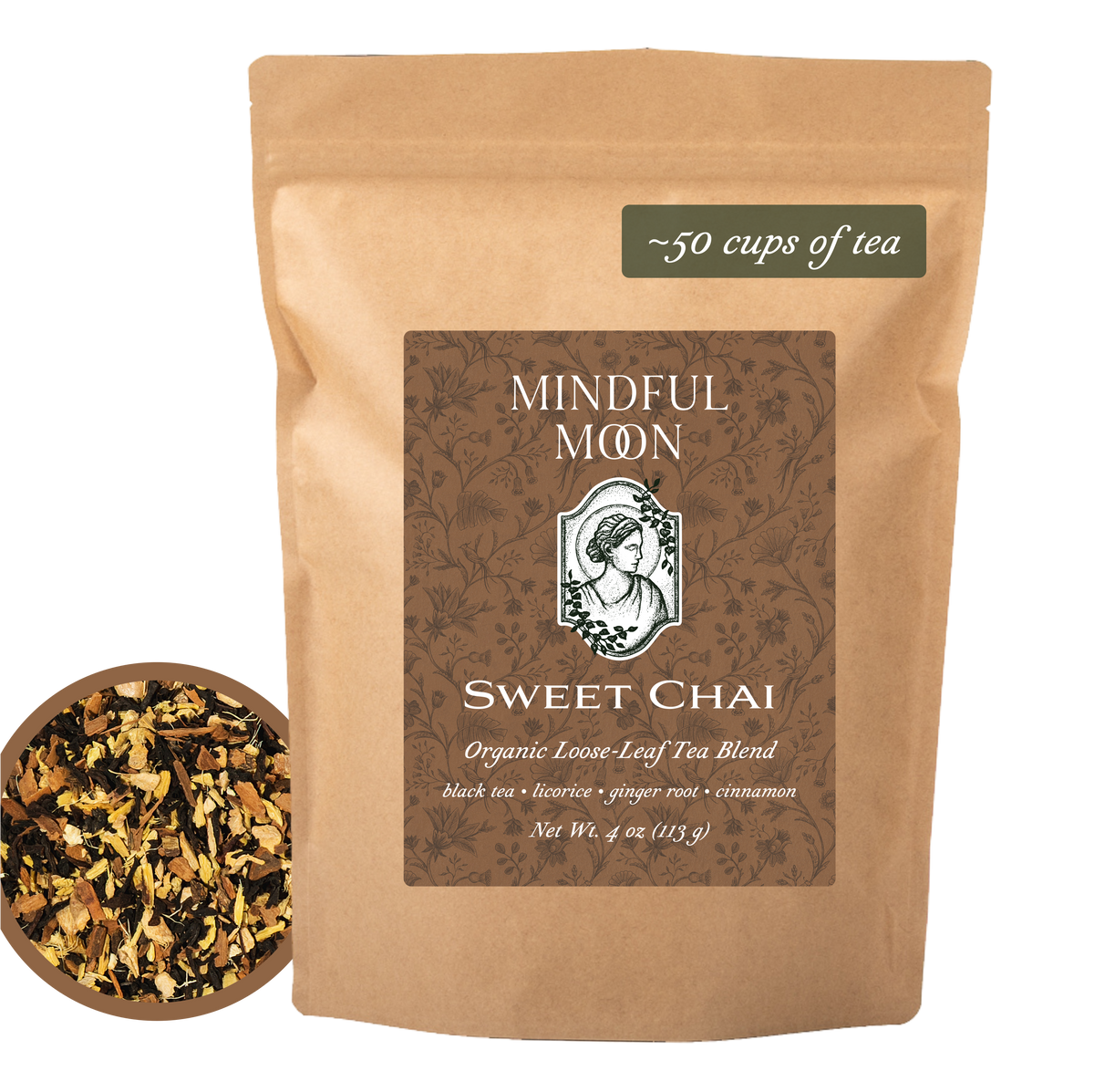 Sweet Chai 4 oz loose-leaf tea pouch front