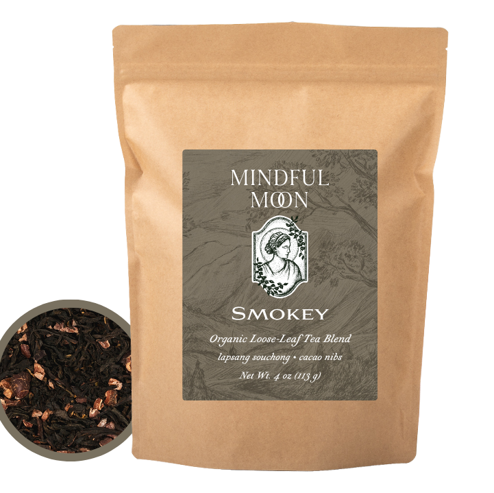 The Smokey 4 oz pouch with loose-leaf tea