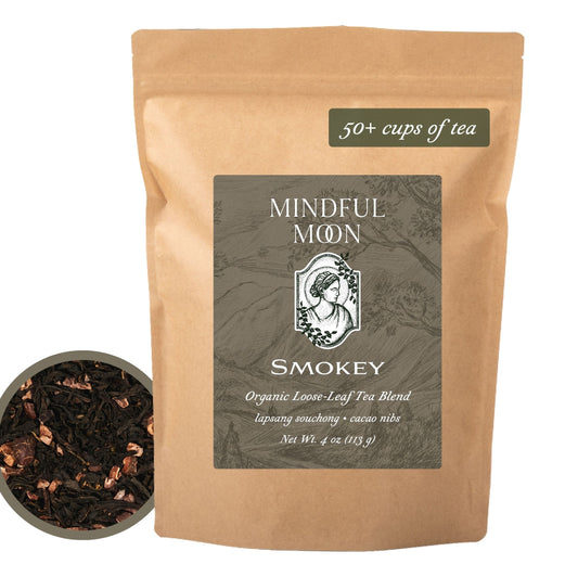 The Smokey 4 oz pouch with loose-leaf tea