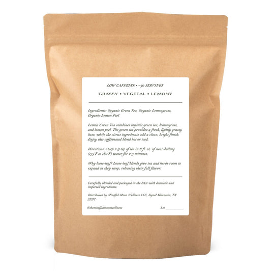 lemon green tea 4oz pouch back